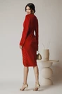 Rochie eleganta din catifea rosie cu paiete pe o parte