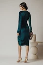 Rochie eleganta din catifea verde cu paiete pe o parte