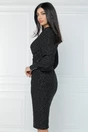 Rochie eleganta din lurex neagra cu fronseuri