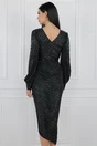 Rochie eleganta din lurex neagra cu fusta petrecuta