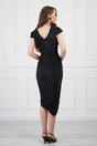 Rochie eleganta din lurex neagra cu reflexii si fronseu