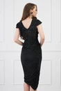 Rochie eleganta din lurex neagra cu reflexii si fronseu