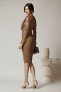 Rochie eleganta din paiete aurii cu pliuri pe bust