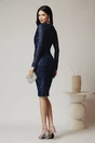 Rochie eleganta din paiete bleumarin cu pliuri pe bust