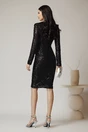 Rochie eleganta din paiete negre cu pliuri pe bust