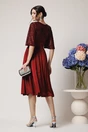 Rochie DY Fashion eleganta din satin bordo cu paiete la bust