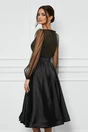 Rochie eleganta din satin neagra cu glitter la bust