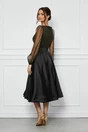 Rochie eleganta din satin neagra cu glitter la bust