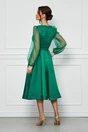 Rochie eleganta din satin verde cu glitter la bust