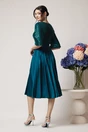 Rochie DY Fashion eleganta din satin verde cu paiete la bust