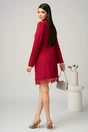 Rochie eleganta din stofa fucsia tip sacou cu dantela la baza