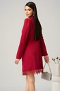 Rochie eleganta din stofa fucsia tip sacou cu dantela la baza