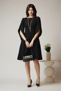 Rochie eleganta din stofa neagra cu maneci evazate