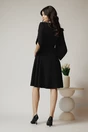 Rochie eleganta din stofa neagra cu maneci evazate