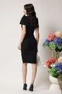 Rochie eleganta din stofa neagra cu umeri bufanti