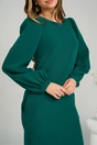 Rochie DY Fashion eleganta din stofa verde cu funda la spate