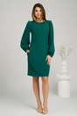 Rochie DY Fashion eleganta din stofa verde cu funda la spate