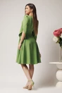 Rochie eleganta din stofa verde lime cu maneci evazate petrecute