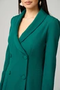 Rochie eleganta din stofa verde tip sacou cu dantela la baza