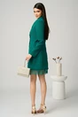 Rochie eleganta din stofa verde tip sacou cu dantela la baza