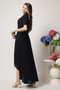 Rochie eleganta din voal neagra cu lungime asimetrica