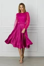Rochie eleganta fucsia cu glitter la bust
