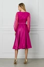 Rochie eleganta fucsia cu glitter la bust