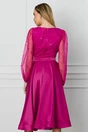 Rochie eleganta fucsia cu glitter la bust