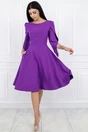 Rochie eleganta din stofa mov cu maneci evazate