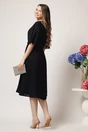 Rochie eleganta vaporoasa din voal neagra cu pliuri pe talie