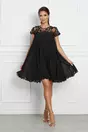 Rochie Ella Collection Adelin neagra cu broderie la bust