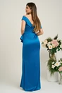 Rochie Ella Collection Aivy lunga eleganta din tafta albastru petrol