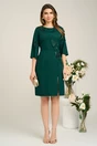 Rochie Ella Collection Aja eleganta din stofa verde cu broderie si paiete