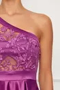 Rochie Ella Collection Alessia lunga lila cu broderie la bust