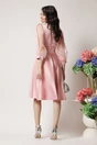 Rochie Ella Collection Anda eleganta din tafta roz cu maneci din organza
