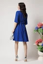 Rochie Ella Collection Ania eleganta din voal albastra cu fir lurex si cordon in talie