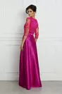 Rochie Ella Collection Asia lunga fucsia din tafta cu broderie la bust
