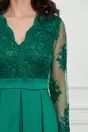 Rochie Ella Collection Cassi verde cu broderie la bust