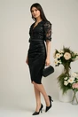 Rochie Ella Collection Catlyn neagra de ocazie cu broderie pe bust