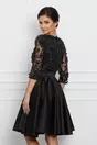 Rochie Ella Collection Cindy neagra din tafta cu broderie la bust