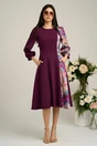 Rochie Ella Collection Dasha de zi din stofa magenta cu imprimeu
