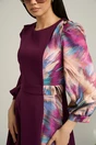 Rochie Ella Collection Dasha de zi din stofa magenta cu imprimeu