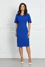 Rochie Ella Collection Gilda albastra cu aplicatie la decolteu