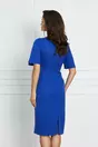 Rochie Ella Collection Gilda albastra cu aplicatie la decolteu