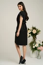 Rochie Ella Collection Lili eleganta din stofa cu strasuri si cordon in talie