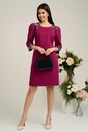 Rochie Ella Collection Naty magenta cu broderie rose