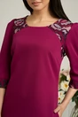 Rochie Ella Collection Naty magenta cu broderie rose