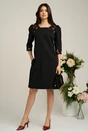Rochie Ella Collection Naty neagra cu broderie aurie