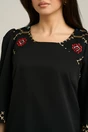 Rochie Ella Collection Naty neagra cu broderie aurie