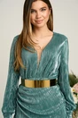 Rochie Ella Collection Noria eleganta din lurex verde